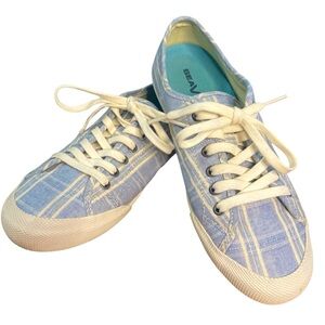 SeaVees Canvas Sneakers Monterey Sz  7.5 Nautical Blue & white Preppy Boat shoes